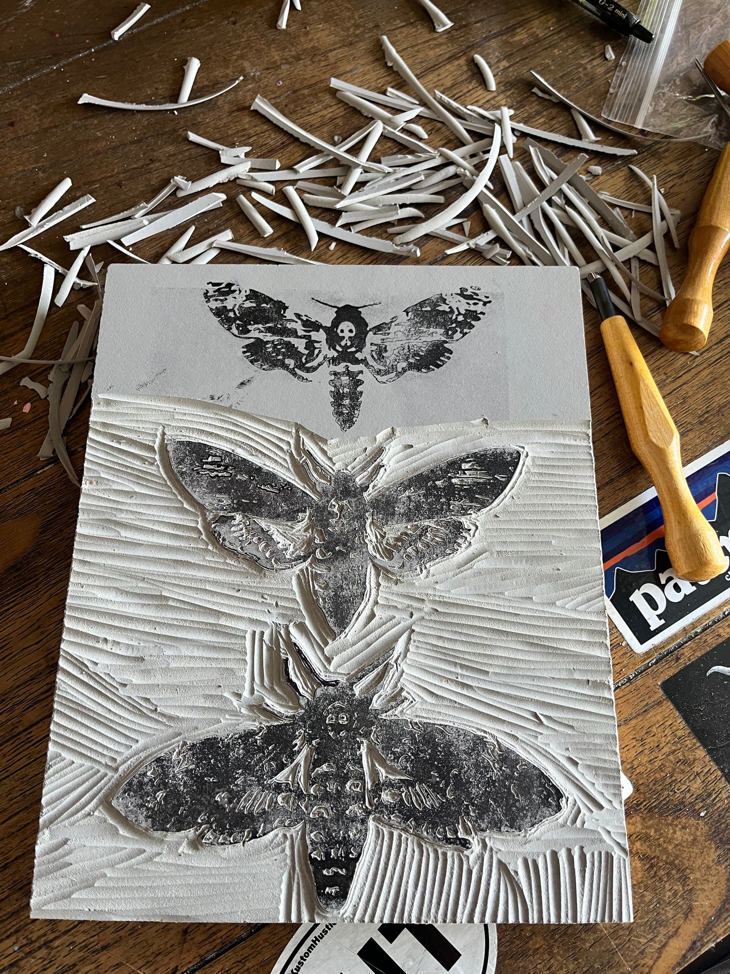 Acherontia Lino Print