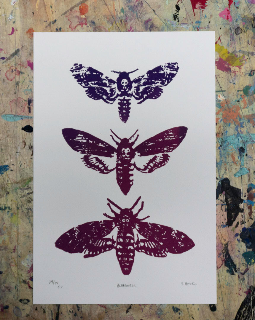 Acherontia Lino Print