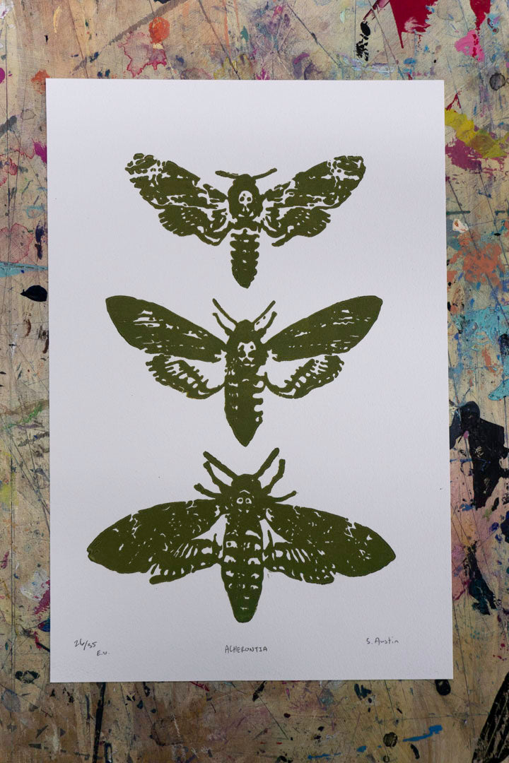 Acherontia Lino Print